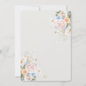 Shabby Chic Blush Blue White Floral Blume Hochzeit Einladung (Rückseite)