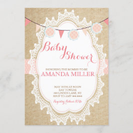 Shabby Chic Blush Pink Babydusche Einladungen