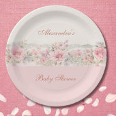 Shabby Chic Blush Pink Bläserndusche Pappteller