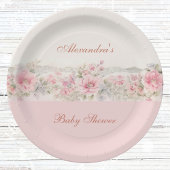 Shabby Chic Blush Pink Bläserndusche Pappteller