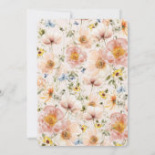 Shabby Chic Blush Pink Wildblume Blumenzehen Einladung (Rückseite)