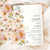 Shabby Chic Blush Pink Wildblume Blumenzehen Einladung