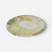 Shabby Chic-Bonbon-70. Geburtstag u. Wildblumen Pappteller (Schrägansicht)