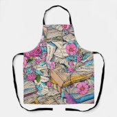 Shabby Chic Book File Illustration Schürze (Vorderseite)