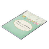 Shabby Chic Boutique Jagd in Rosa, Minze & Gold Notizblock (Linke Seite)