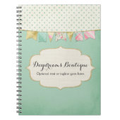 Shabby Chic Boutique Jagd in Rosa, Minze & Gold Notizblock (Vorderseite)