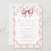 Shabby Chic Bow Sie bindet das Brautparty des Knot Einladung (Vorderseite)