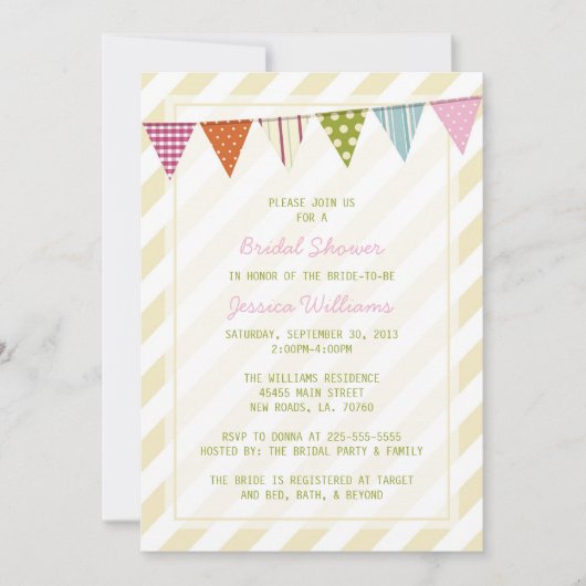 Shabby Chic-Brautparty Einladung (Vorderseite)