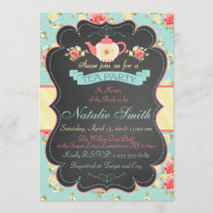 Shabby Chic Brautparty Tee Party Einladung