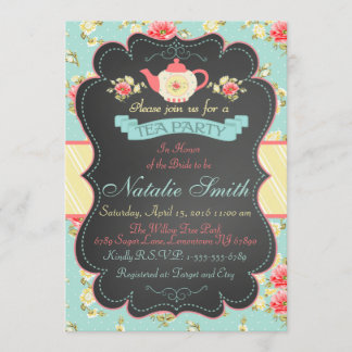 Shabby Chic Brautparty Tee Party Einladung