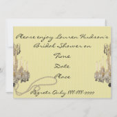 Shabby Chic BRIDAL SHOWINVITATION DAMASK Wallpa Einladung (Rückseite)