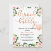 Shabby Chic Brunch Bubbly Bridal Dusche Einladung (Vorderseite)