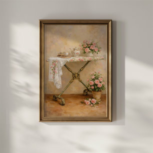 Shabby Chic Bügelbrett Rosen Poster