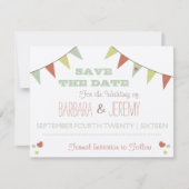 Shabby Chic Bunting Save the Date (Vorderseite)