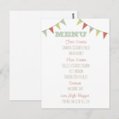 Shabby Chic Bunting Wedding Menu Postkarte (Vorne/Hinten)