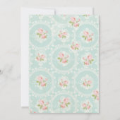 Shabby Chic Burlap & Lace Girl Babydusche Einladung (Rückseite)