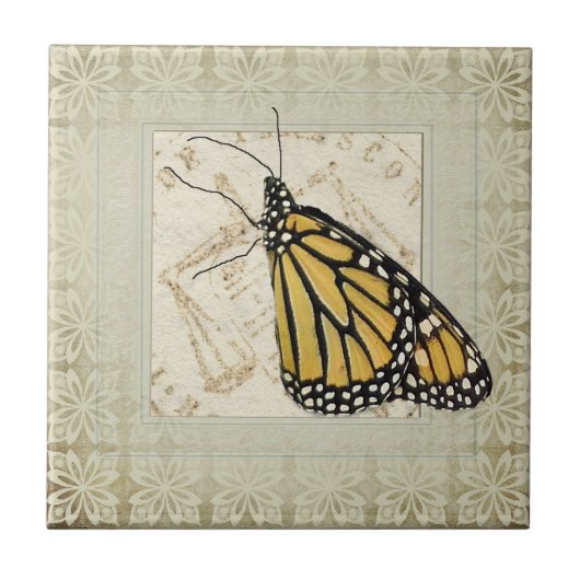 Shabby Chic Butterfly Fliese (Vorderseite)