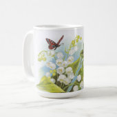 Shabby Chic Butterfly, Rose & Lily of the Valley Kaffeetasse (Vorderseite Links)