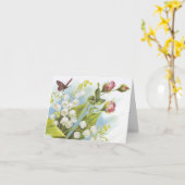 Shabby Chic Butterfly, Rose & Lily of the Valley Karte (Gelbe Blume)