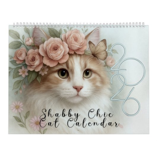 Shabby Chic Cat Calendar 2026 Kalender (Titelbild)