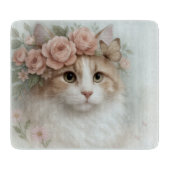 Shabby Chic Cat Cutting Board Schneidebrett (Vorderseite)