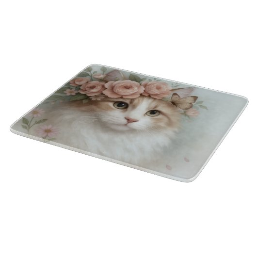 Shabby Chic Cat Cutting Board Schneidebrett (Ecke)