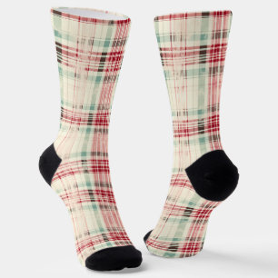 Shabby Chic Christmas Tartan Socken