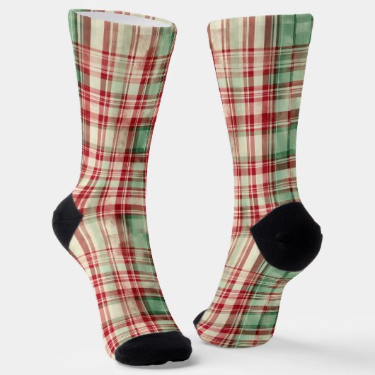 Shabby Chic Christmas Tartan Socken (Gewinkelt)