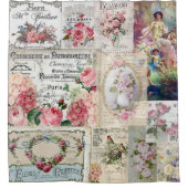 Shabby chic collage,country victorian,decoupage,mo duschvorhang (Vorderseite)