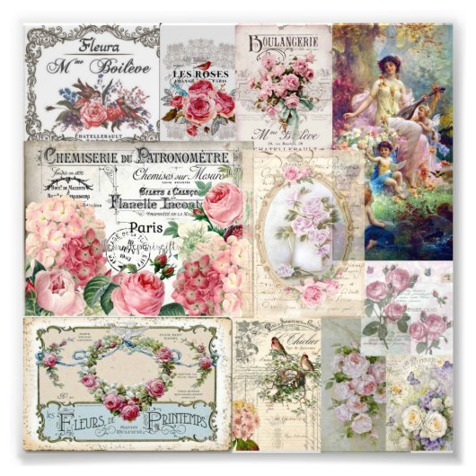 Shabby chic collage,country victorian,decoupage,mo fotodruck (Vorne)