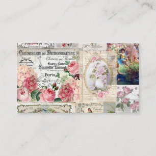 Shabby Chic-Collage, Land viktorianisch, Decopage, Empfehlungskarte