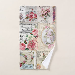 Shabby Chic-Collage, Land viktorianisch, Decopage, Handtuch