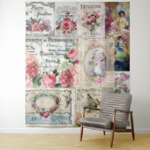 Shabby Chic-Collage, Land viktorianisch, Decopage, Wandteppich (Beispiel)