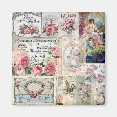 Shabby Chic-Collage, Land viktorianisch, Entkopplu Magnet (Vorne)