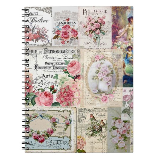 Shabby Chic-Collage, Land viktorianisch, Entkopplu Notizblock (Vorderseite)