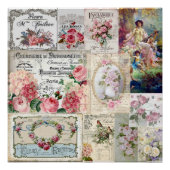Shabby Chic-Collage, Land viktorianisch, Entkopplu Poster (Vorderseite)