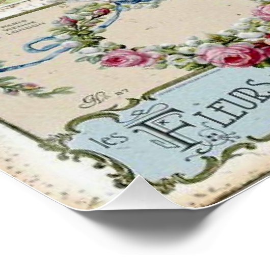 Shabby Chic-Collage, Land viktorianisch, Entkopplu Poster (Ecke)