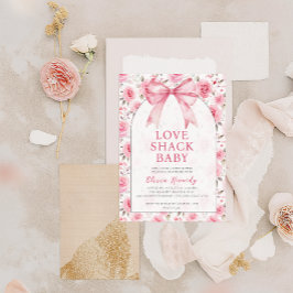 Shabby Chic Coquette Pink Liebe Shack Babydusche Einladung