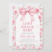 Shabby Chic Coquette Pink Liebe Shack Babydusche Einladung (Vorderseite)