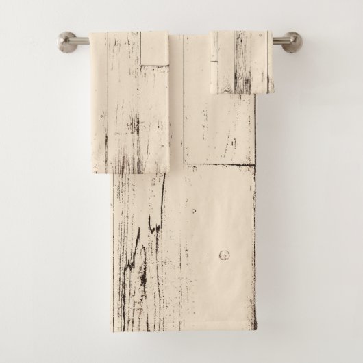 Shabby Chic Cream Wood Rustikaler Bauernhof Badhandtuch Set (Insitu)