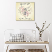 Shabby Chic Crown Bee Personalisiert Canvas Print
