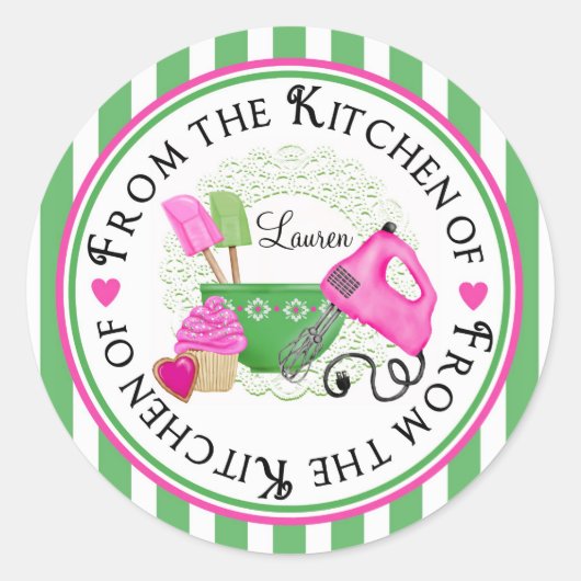 Shabby Chic Cupcake Backkleber Runder Aufkleber (Vorderseite)