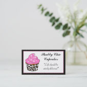 Shabby Chic Cupcake Business Cards Visitenkarte (Stehend Vorderseite)