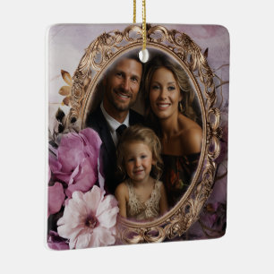 Shabby Chic Custom Family Foto Weihnachten Keramikornament