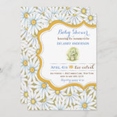Shabby Chic Daisy Floral Baby Dusche Einladung (Vorne/Hinten)