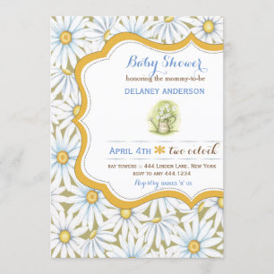Shabby Chic Daisy Floral Baby Dusche Einladung