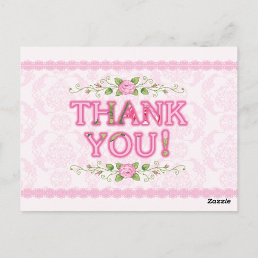 Shabby Chic danke Ihnen Karten (Rückseite)