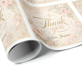 Shabby Chic Dankeschön-Aufkleber Geschenkpapier (Rolleneckpunkt)