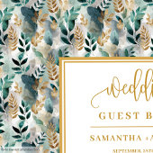 Shabby Chic Dark Green und Gold Wedding Guest Book Gästebuch