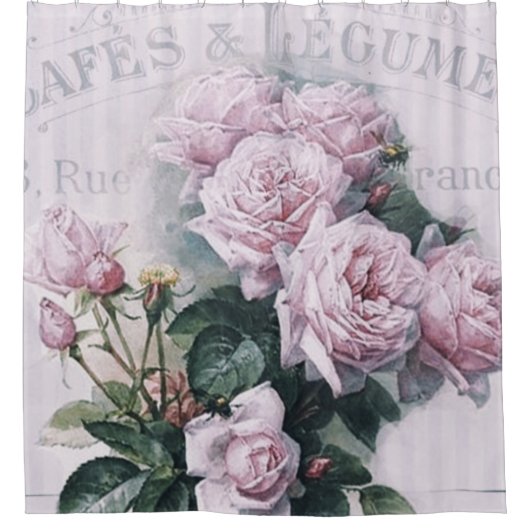 Shabby Chic, Decopage, viktorianisch, französisch Duschvorhang (Vorderseite)